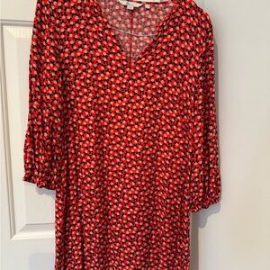 Boden Red and Black Patterned dress